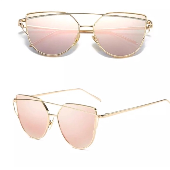 SUN & SKI ROSE GOLD MIRRORED SUNGLASSES. UV SAFE - Picture 6 of 8